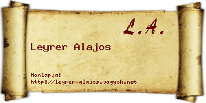 Leyrer Alajos névjegykártya